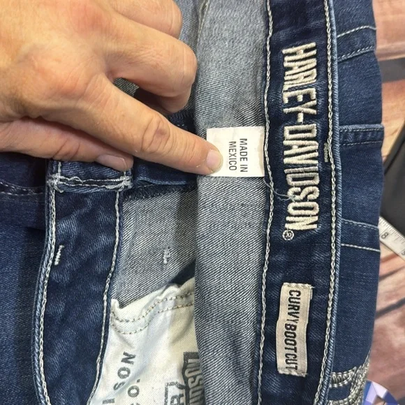 Harley Davidson Curvy Bootcut Denim Jeans Size 33 - Picture 7 of 8